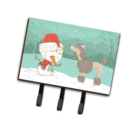 Carolines Treasures Chocolate Poodle Snowman Christmas Leash or Key Holder CK2065TH68